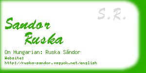 sandor ruska business card